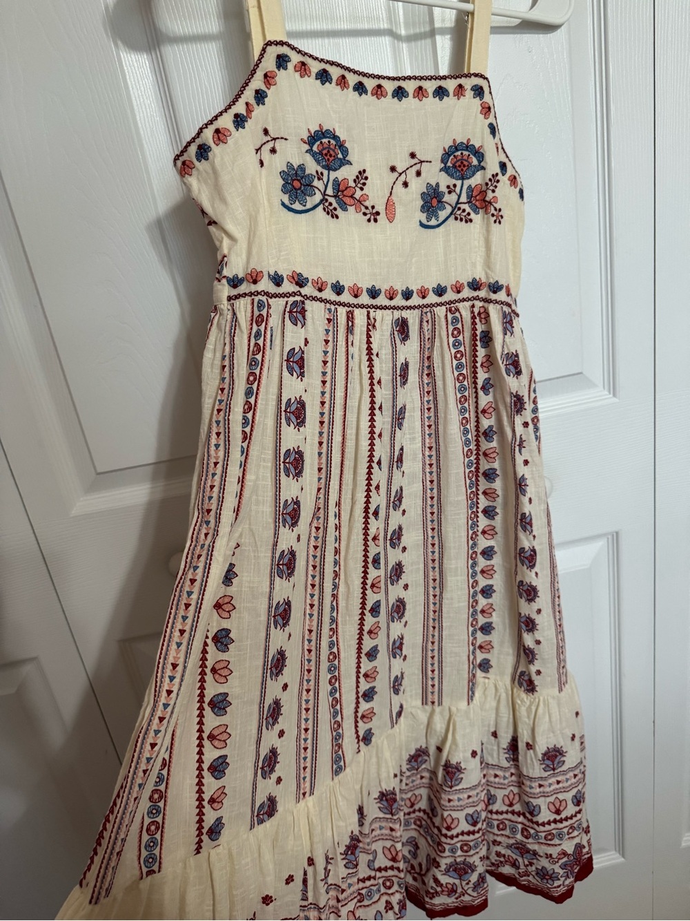 Bombay Paisley Off-White Embroidered Cotton A-Line Dress 100% cotton - Picture 2 of 9